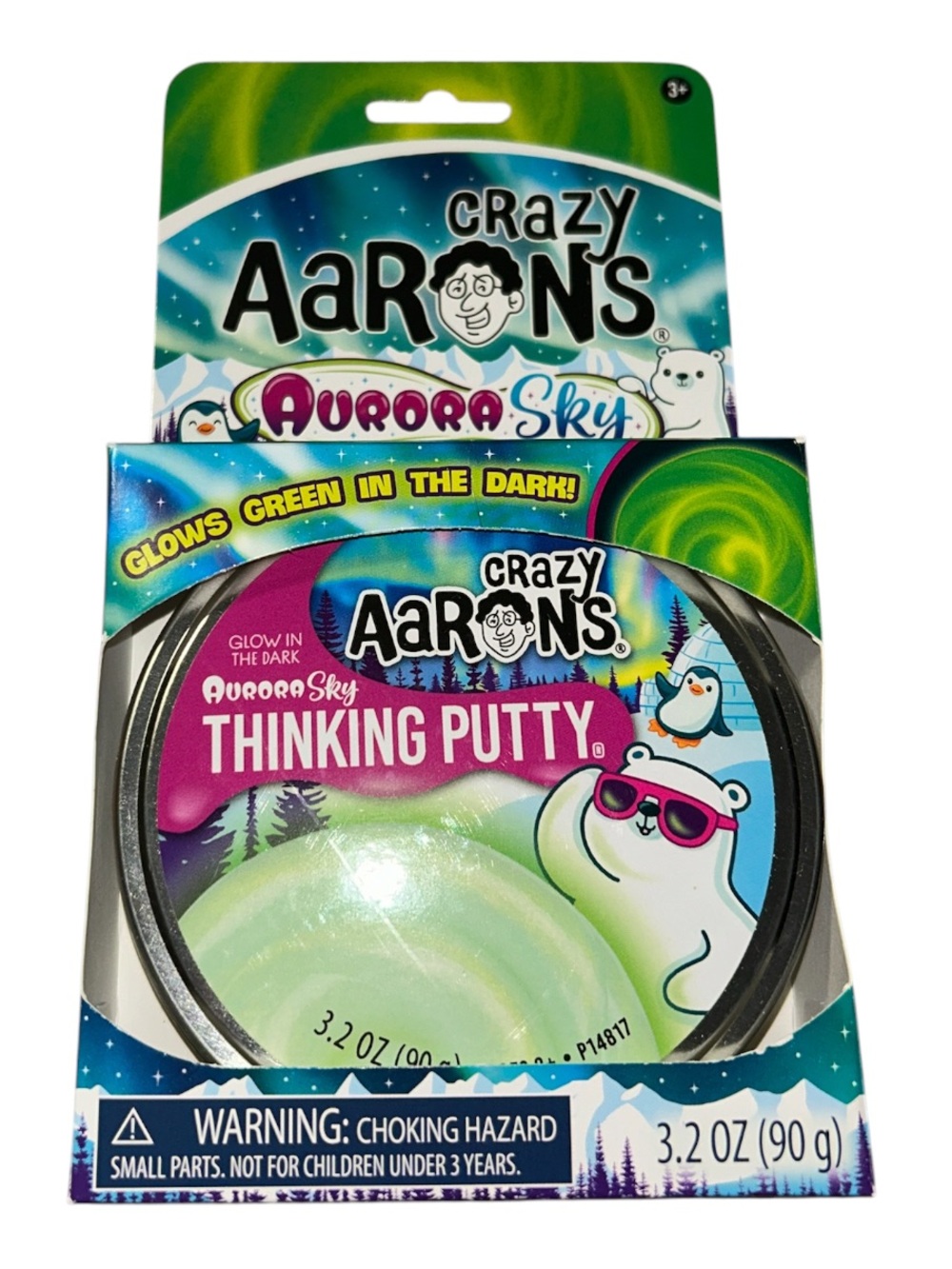 Crazy Aaron's Aurora Sky Thinking Putty - Glow Green